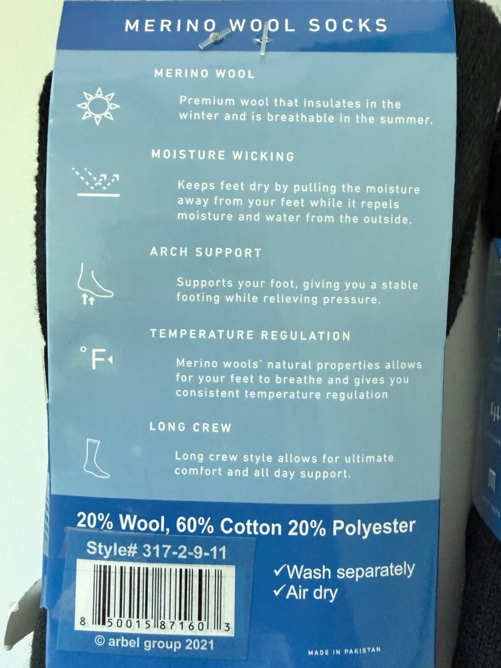 NWT: Merino Wool Socks (4 packs; 2 pair in each)